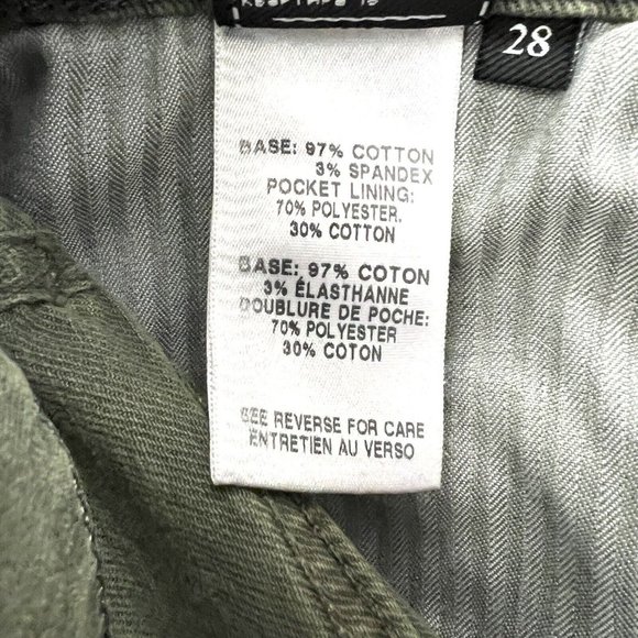 7 For All Mankind Size 28 Olive Army Green Shorts Frayed Mid- Rise - Picture 10 of 10